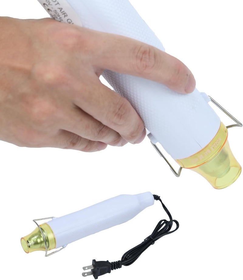 VortecSys Heat Gun, 110V 300W Handed Hot Air Gun for Crafting, 3.28FT Ultra-Long Cable Portable Heat Gun with Stand and Power Cord for Shrinking Wrapping PVC, DIY Embossing and Drying Paint (White) - Image 1
